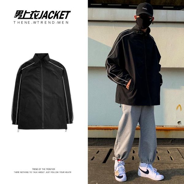 men's jackets legible spring autumn casual jacket men solid mens loose windbreaker male stand collar clothing, Black;brown
men's jackets legible spring autumn casual jacket men solid mens loose windbreaker male stand collar clothing, Black;brown