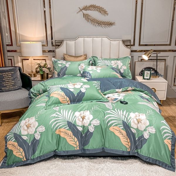 european style spring summer four piece set high grade silk ding quilt cover reactive printing and dyeing bed sheet
european style spring summer four piece set high grade silk ding quilt cover reactive printing and dyeing bed sheet