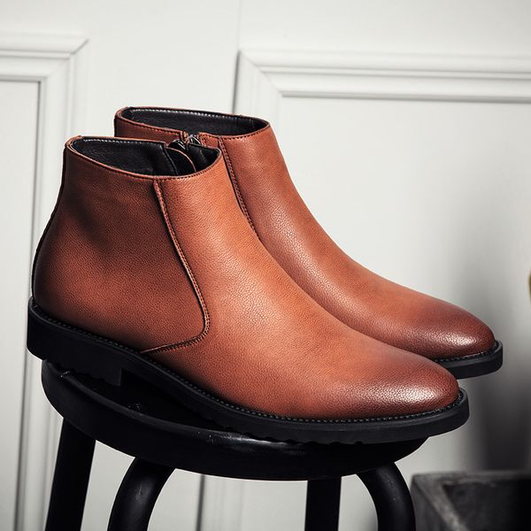 boot men of plutonium leather male shoes from british vintage military boots winter plus size gbn78 eunl, Black
boot men of plutonium leather male shoes from british vintage military boots winter plus size gbn78 eunl, Black