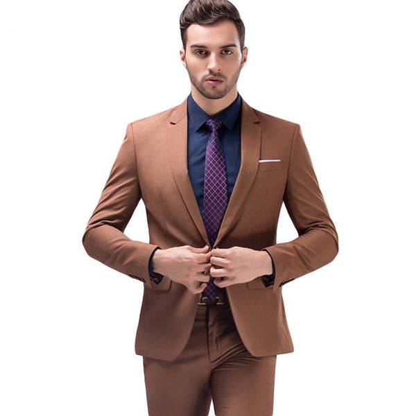 men's suits & blazers (jacket +pants) burgundy brown suit groom elegant tuxedo wedding dress 2 pcs men slim business clothing, White;black
men's suits & blazers (jacket +pants) burgundy brown suit groom elegant tuxedo wedding dress 2 pcs men slim business clothing, White;black