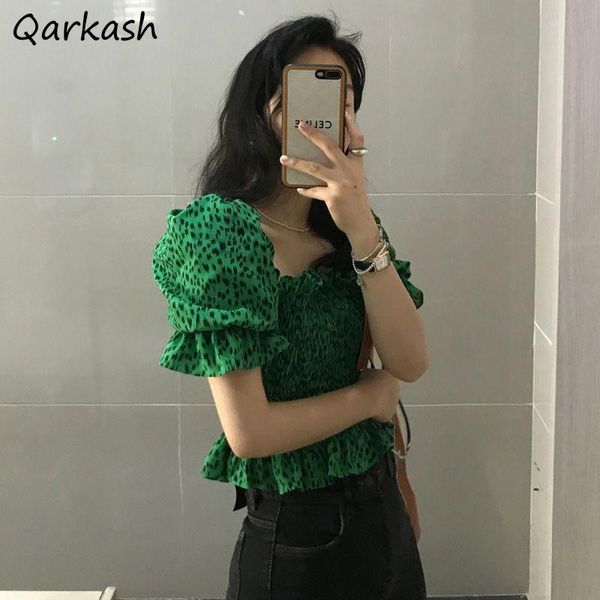 women's blouses & shirts women folds slim crop puff sleeve elegant harajuku stylish leisure ladies all-match retro summer ins, White
women's blouses & shirts women folds slim crop puff sleeve elegant harajuku stylish leisure ladies all-match retro summer ins, White