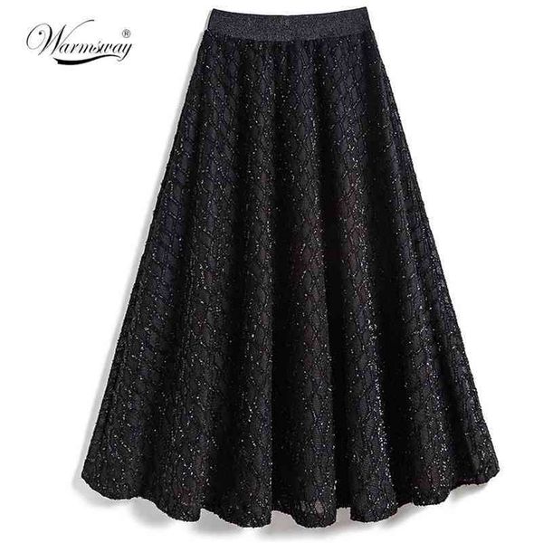 brand designer women lurex flocking skirt black elastic high waist long wool a line midi fashion c-248 210522
brand designer women lurex flocking skirt black elastic high waist long wool a line midi fashion c-248 210522