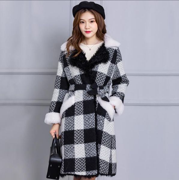 women's fur & faux female denim parka real coat collar 2021 winter jacket women woolen thick warm belt, Black
women's fur & faux female denim parka real coat collar 2021 winter jacket women woolen thick warm belt, Black