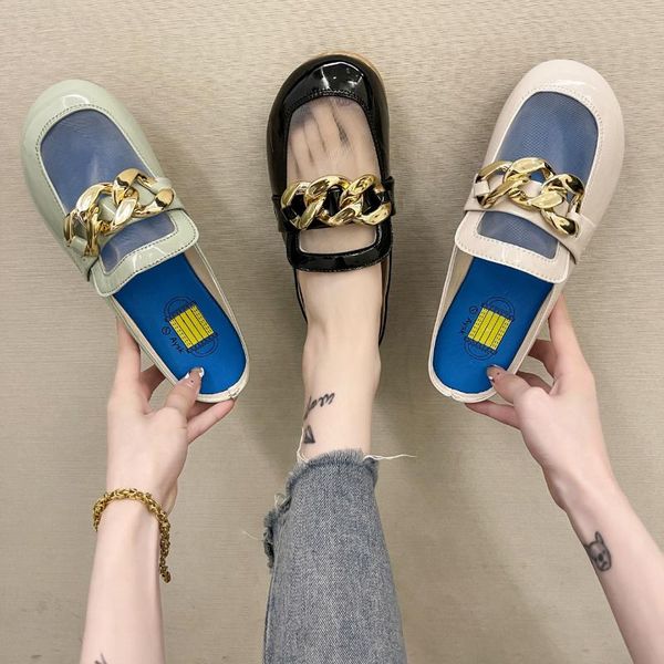 slippers rivet loafers female shoes casual low cover toe slides 2021 luxury flat hoof heels metal decoration fabric rubber basic, Black
slippers rivet loafers female shoes casual low cover toe slides 2021 luxury flat hoof heels metal decoration fabric rubber basic, Black