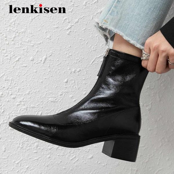 boots lenkisen korean girls genuine leather winter shoes three colors thick high heel round toe zipper maiden modern ankle l05, Black
boots lenkisen korean girls genuine leather winter shoes three colors thick high heel round toe zipper maiden modern ankle l05, Black