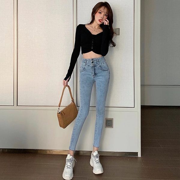 light blue bandage high waist jeans women's 2021 hip lifting slim tight elastic quarter leggings fashion
light blue bandage high waist jeans women's 2021 hip lifting slim tight elastic quarter leggings fashion