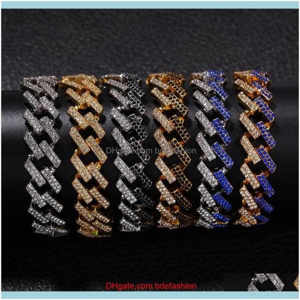 link, chain bracelets jewelry14mm 7/8/9inches hiphop miami cuban link cahin double color bracelet gold sier iced out paved rhinestones jewel, Black
link, chain bracelets jewelry14mm 7/8/9inches hiphop miami cuban link cahin double color bracelet gold sier iced out paved rhinestones jewel, Black