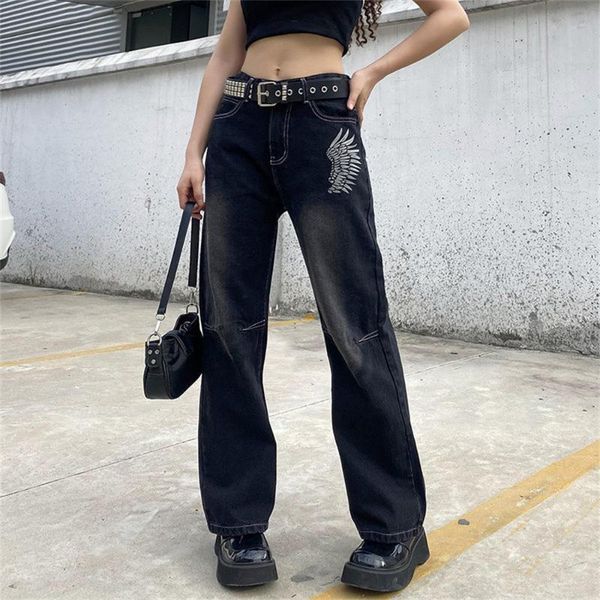 women's jeans punk cyber wing print cargo high street e girl 90s harajuku jogger korean y2k dark techwear trousers bm, Blue
women's jeans punk cyber wing print cargo high street e girl 90s harajuku jogger korean y2k dark techwear trousers bm, Blue