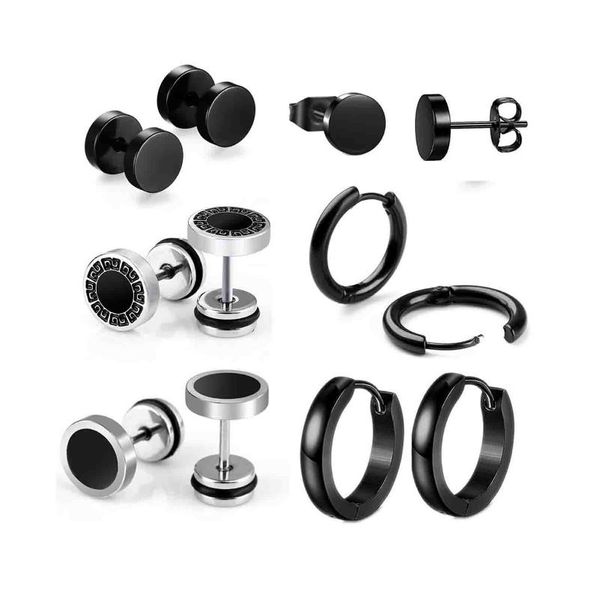 stud 6 pairs punk stainless steel men's earrings black perforated clip type set non-perforated fake gift, Golden;silver
stud 6 pairs punk stainless steel men's earrings black perforated clip type set non-perforated fake gift, Golden;silver