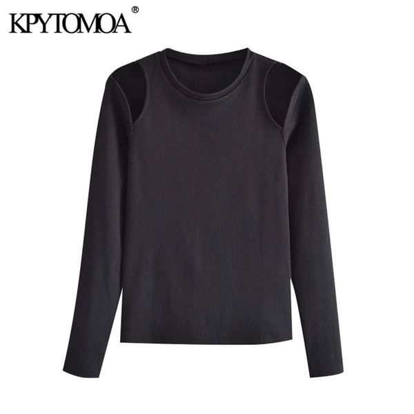 women fashion hollow out ribbed t shirt vintage o neck long sleeve female tees mujer 210421, White
women fashion hollow out ribbed t shirt vintage o neck long sleeve female tees mujer 210421, White