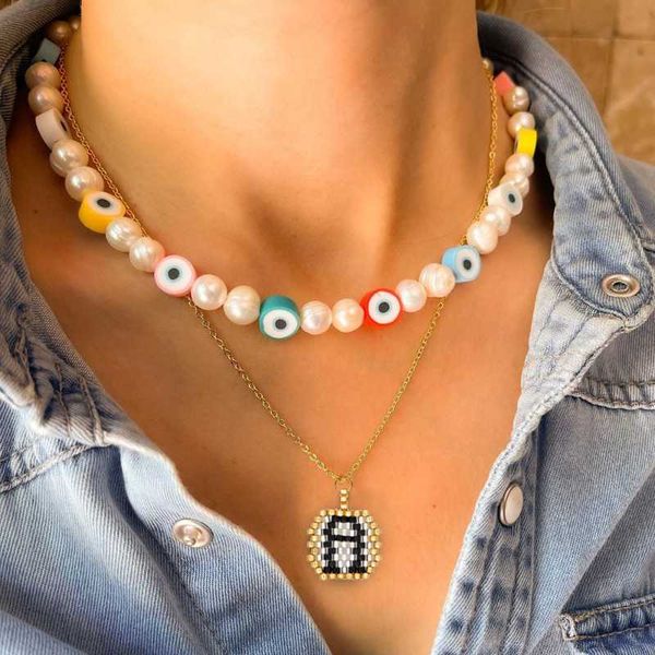 chokers go2boho 2pcs/lot turkish evil eye choker beach pearl necklaces stainless steel chain initials pendant necklace for women jewelry, Golden;silver
chokers go2boho 2pcs/lot turkish evil eye choker beach pearl necklaces stainless steel chain initials pendant necklace for women jewelry, Golden;silver