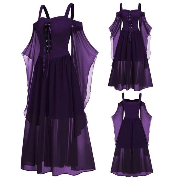 casual dresses 40# gothic dress cosplay carnival halloween womne plus size cold shoulder mesh butterfly sleeve lace up party, Black;gray
casual dresses 40# gothic dress cosplay carnival halloween womne plus size cold shoulder mesh butterfly sleeve lace up party, Black;gray