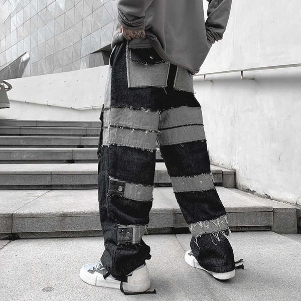 men's jeans mens splice tassel patchwork casual straight trousers male fashion streetwear hip hop denim mkmc w9aq, Blue
men's jeans mens splice tassel patchwork casual straight trousers male fashion streetwear hip hop denim mkmc w9aq, Blue