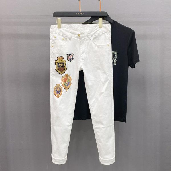 men's jeans wz0822 fashion 2021 runway luxury european design party style clothing, Blue
men's jeans wz0822 fashion 2021 runway luxury european design party style clothing, Blue