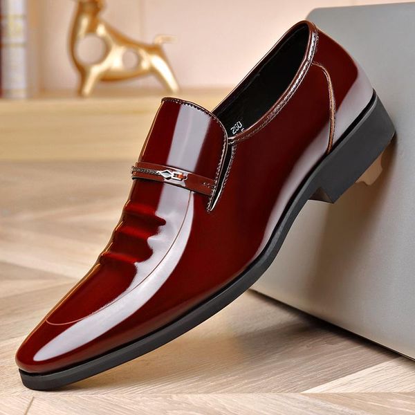 dress shoes 2021 fashion genuine leather wedding pointed mens footwear business attire slip-on men's flats glitter, Black 
dress shoes 2021 fashion genuine leather wedding pointed mens footwear business attire slip-on men's flats glitter, Black
