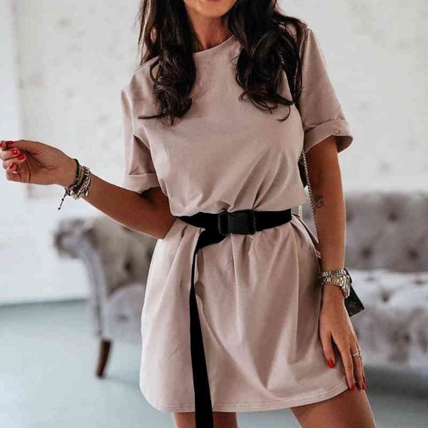 new trendy women dress casual solid new women's dress with belt solid color home loose sports fashion daily dresses summer 210413, Black;gray
new trendy women dress casual solid new women's dress with belt solid color home loose sports fashion daily dresses summer 210413, Black;gray
