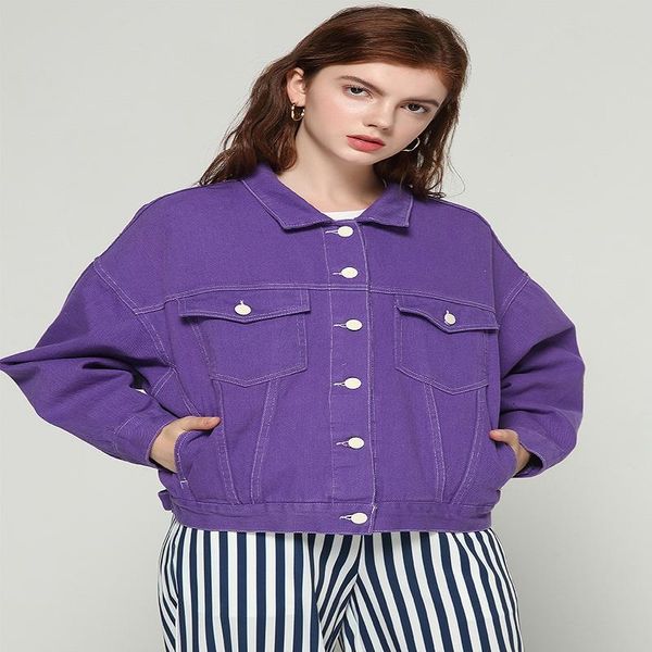 women's jackets 2021 denim jacket female autumn fashion loose wild cowboy clothing korean bf wind purple large size, Black;brown
women's jackets 2021 denim jacket female autumn fashion loose wild cowboy clothing korean bf wind purple large size, Black;brown