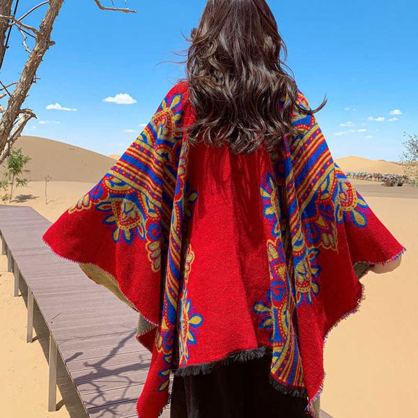 ethnic style thickened warm shawl tibet xinjiang nepal tourism multipurpose scarf cloak female, Blue;gray
ethnic style thickened warm shawl tibet xinjiang nepal tourism multipurpose scarf cloak female, Blue;gray