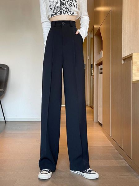 women's two piece pants high waist suit women's clothing spring and autumn 2021 loose straight wide leg small floor mopping long, White
women's two piece pants high waist suit women's clothing spring and autumn 2021 loose straight wide leg small floor mopping long, White