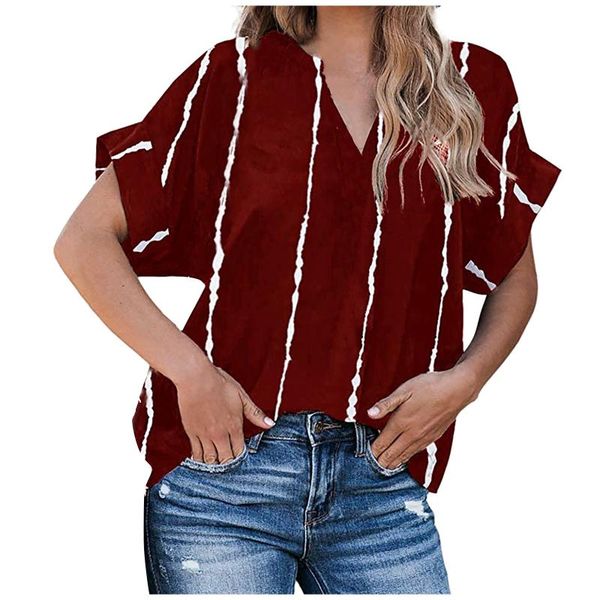 women's t-shirt t shirt women tshirts summer short sleeve striped v-neck flowy beach waves casual haut femme camisetas de mujer, White
women's t-shirt t shirt women tshirts summer short sleeve striped v-neck flowy beach waves casual haut femme camisetas de mujer, White
