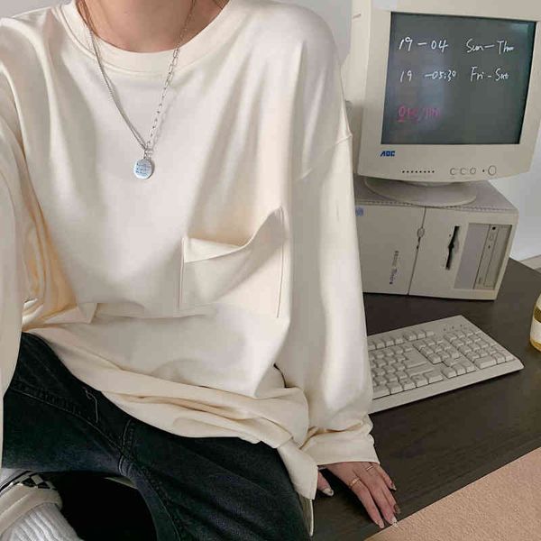 colorfaith new women spring autumn t-shirt bottoming basic fashionable pockets korean thicken wild oversize t2611 210413, White
colorfaith new women spring autumn t-shirt bottoming basic fashionable pockets korean thicken wild oversize t2611 210413, White