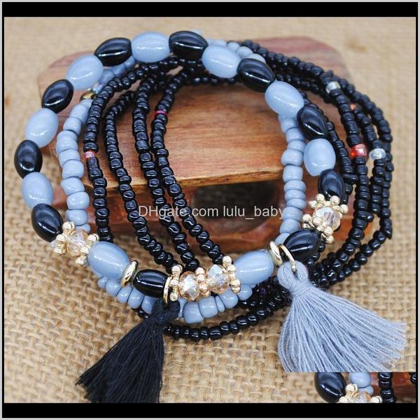 beaded, strands bracelets jewelry drop delivery 2021 bohemia beach ocean elastic rope multi-layer tassel national wind rice beads bracelet f, Black
beaded, strands bracelets jewelry drop delivery 2021 bohemia beach ocean elastic rope multi-layer tassel national wind rice beads bracelet f, Black