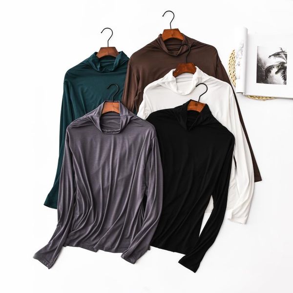 women's t-shirt female 2021 early autumn modal half-high collar bottoming shirt long-sleeved tight-fitting wild, White
women's t-shirt female 2021 early autumn modal half-high collar bottoming shirt long-sleeved tight-fitting wild, White