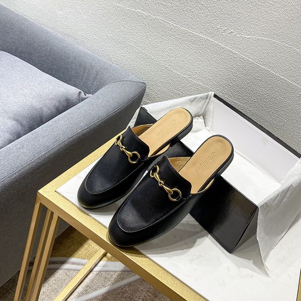 slippers baotou leather half slipper shoes 2020 new chameleon large size lazy fashion dress flat heels women's zlyzt89, Black
slippers baotou leather half slipper shoes 2020 new chameleon large size lazy fashion dress flat heels women's zlyzt89, Black