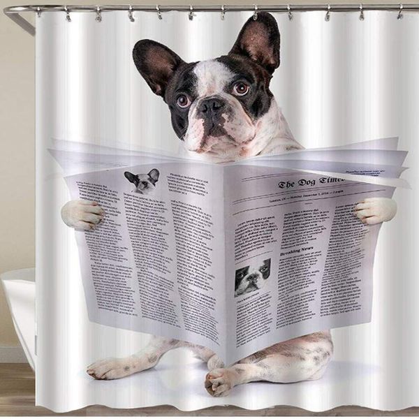 shower curtain,cool french bulldog reading newspaper,polyester fabric waterproof bath curtains hooks included - 72 x 72 inches
shower curtain,cool french bulldog reading newspaper,polyester fabric waterproof bath curtains hooks included - 72 x 72 inches