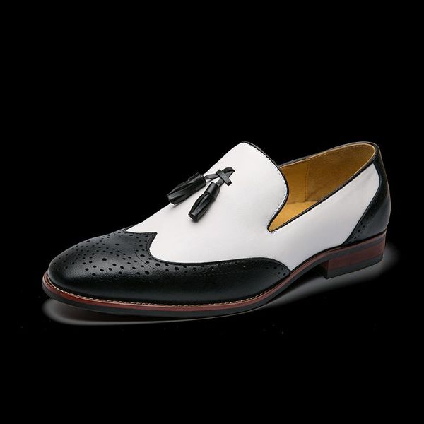 spring summer men's fashion mixed color dress shoes faux leather fringed brogues male slip-on business shoe plus size 48, Black
spring summer men's fashion mixed color dress shoes faux leather fringed brogues male slip-on business shoe plus size 48, Black