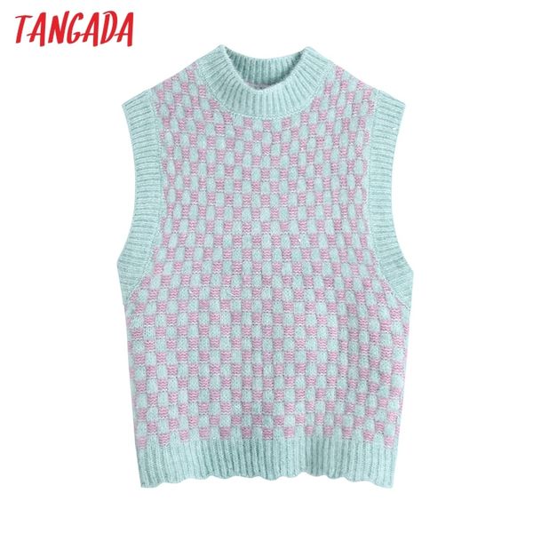 women fashion plaid pattern o neck knitted vest sweater vintage sleeveless female waistcoat chic be478 210416, White;black
women fashion plaid pattern o neck knitted vest sweater vintage sleeveless female waistcoat chic be478 210416, White;black