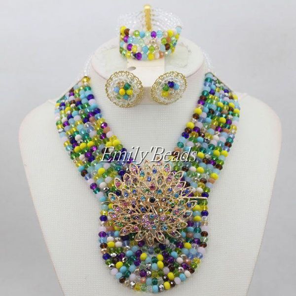 earrings & necklace colorful nigerian wedding beads bridal jewelry set style african wholesale aij318, Silver
earrings & necklace colorful nigerian wedding beads bridal jewelry set style african wholesale aij318, Silver