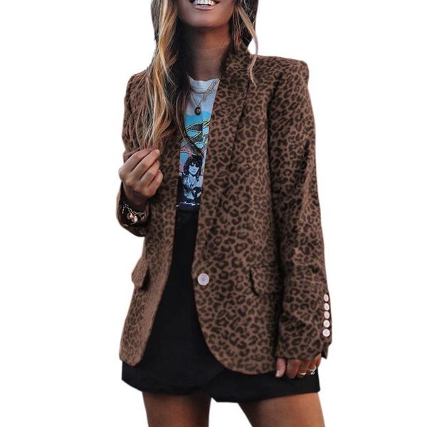 women's suits & blazers leopard print women clothes single button femme jacket yellow red color fashion woman coat spring fall zgku, White;black
women's suits & blazers leopard print women clothes single button femme jacket yellow red color fashion woman coat spring fall zgku, White;black