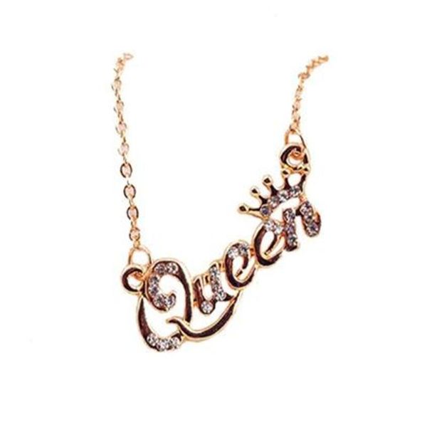 pendant necklaces fashion english letter queen necklace for women's charming lady clavicle female party jewelry accessories, Silver
pendant necklaces fashion english letter queen necklace for women's charming lady clavicle female party jewelry accessories, Silver