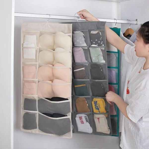 double side storage hanging bag with net yarn for wardrobe underwear /socks students' dormitory bags boxes & bins
double side storage hanging bag with net yarn for wardrobe underwear /socks students' dormitory bags boxes & bins