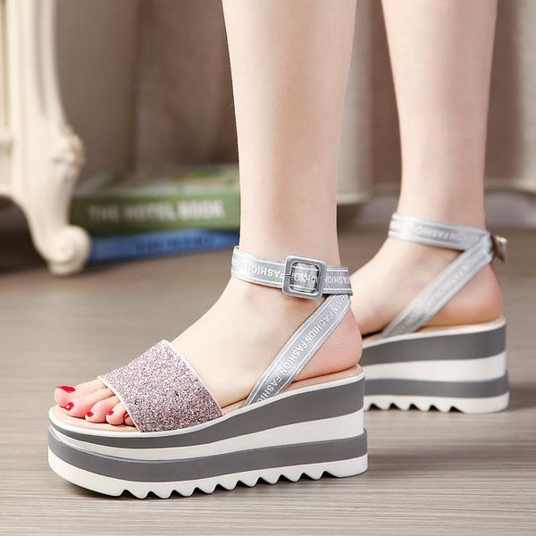 summer 2021 silver pink bling glitter party wedges shoes women sandals buckle cross strap creepers platform shoe, Black
summer 2021 silver pink bling glitter party wedges shoes women sandals buckle cross strap creepers platform shoe, Black