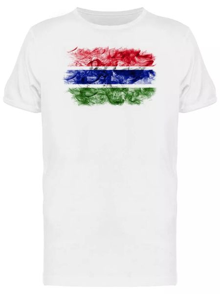 gambia smoky flag men's tee -image by shutterstock, White;black