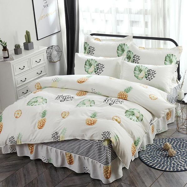 bedding sets modern cute fruit pineapple set teen full king double home textile bed skirt pillowcase white quilt cover
bedding sets modern cute fruit pineapple set teen full king double home textile bed skirt pillowcase white quilt cover