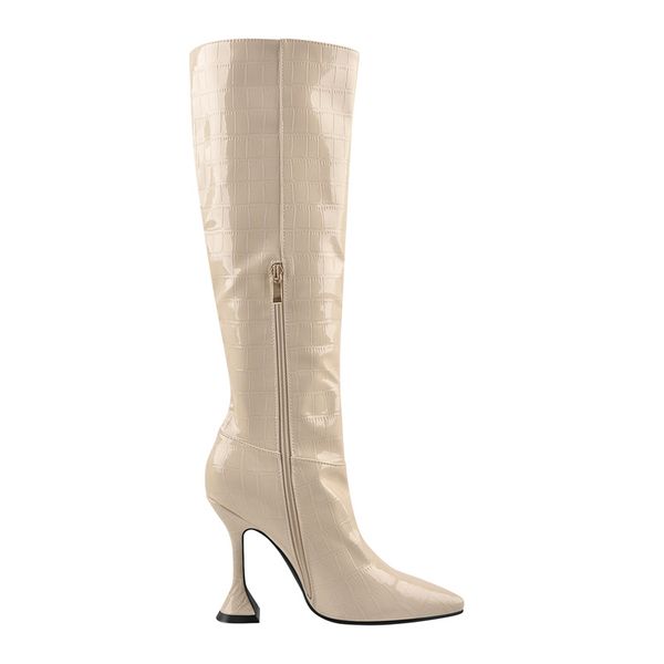 womens pointed toe knee high boots white patent leather stone print crocodile print spike high heels boots zipper, Black
womens pointed toe knee high boots white patent leather stone print crocodile print spike high heels boots zipper, Black