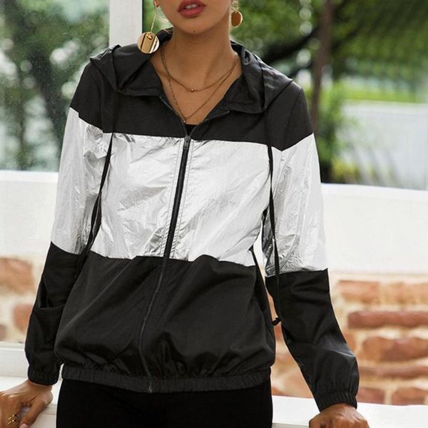 women's jackets 2021 hooded bomber coat women long sleeve silver jacket fashion casual zipper female sport short s-xl, Black;brown
women's jackets 2021 hooded bomber coat women long sleeve silver jacket fashion casual zipper female sport short s-xl, Black;brown