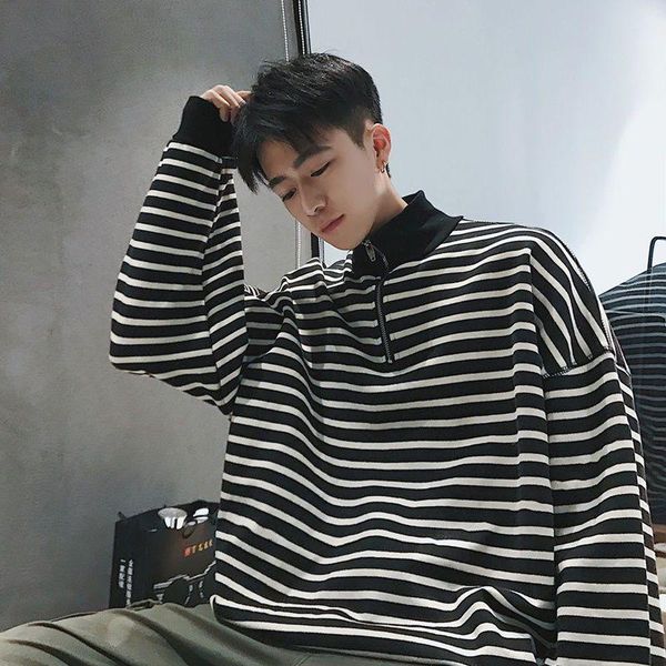 men's hoodies & sweatshirts sweatshirt men autumn zipper stripe pullover jacket korean fashion loose long-sleeved couple cool coats all, Black
men's hoodies & sweatshirts sweatshirt men autumn zipper stripe pullover jacket korean fashion loose long-sleeved couple cool coats all, Black