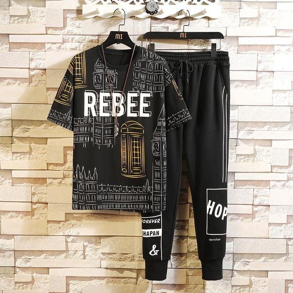 summer men's casual cotton short-sleeved suit trend printing fitness sports thin section 2-piece high-quality 2021 tracksuits, Gray
summer men's casual cotton short-sleeved suit trend printing fitness sports thin section 2-piece high-quality 2021 tracksuits, Gray