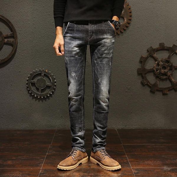 arrivals men's vintage embroidered stretch jeans slim fit denim pants biker trousers, Blue
arrivals men's vintage embroidered stretch jeans slim fit denim pants biker trousers, Blue