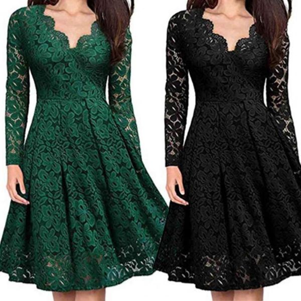 casual dresses slim dress graceful autumn winter large hem elegant midi waist floral pattern, Black;gray 
casual dresses slim dress graceful autumn winter large hem elegant midi waist floral pattern, Black;gray