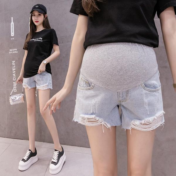 maternity bottoms 1131# summer thin denim shorts ripped hole wide leg loose elastic waist belly clothes for pregnant women, White
maternity bottoms 1131# summer thin denim shorts ripped hole wide leg loose elastic waist belly clothes for pregnant women, White