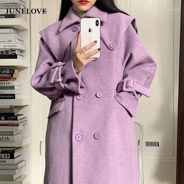 women's wool & blends heydress women purple winter double breasted woolen coats turn down collar cuff korean sweet ins chic girls fashi, Black
women's wool & blends heydress women purple winter double breasted woolen coats turn down collar cuff korean sweet ins chic girls fashi, Black