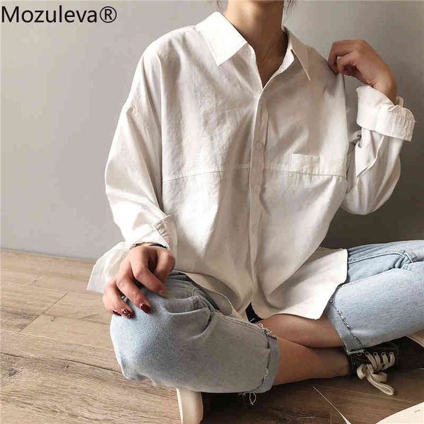 spring summer blouses minimalist loose cotton white shirts for women turn-down collar solid female 210427
spring summer blouses minimalist loose cotton white shirts for women turn-down collar solid female 210427