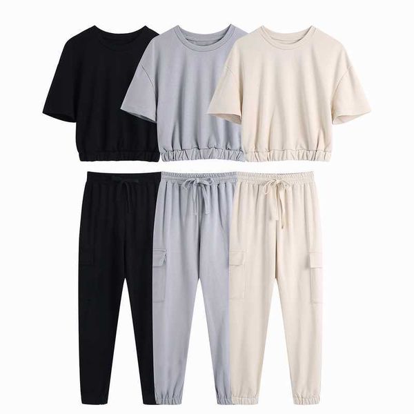 women casual set summer fashion short sleeve t-shirt and jogger pant modern lady sport clothing 210602, White
women casual set summer fashion short sleeve t-shirt and jogger pant modern lady sport clothing 210602, White