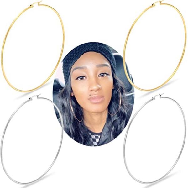 hoop & huggie 80mm 100mm exaggerate big smooth circle earrings brincos simple party oversized round loop for women jewelry, Golden;silver
hoop & huggie 80mm 100mm exaggerate big smooth circle earrings brincos simple party oversized round loop for women jewelry, Golden;silver