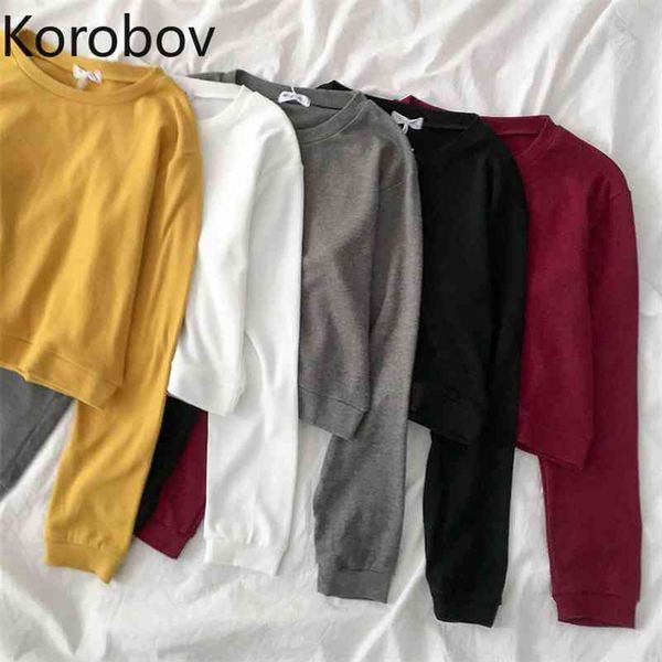 korobov streetwear solid o neck long sleeve women sweatshirts new arrival crop harajuku fashion preppy style hoodies 210430, Black
korobov streetwear solid o neck long sleeve women sweatshirts new arrival crop harajuku fashion preppy style hoodies 210430, Black